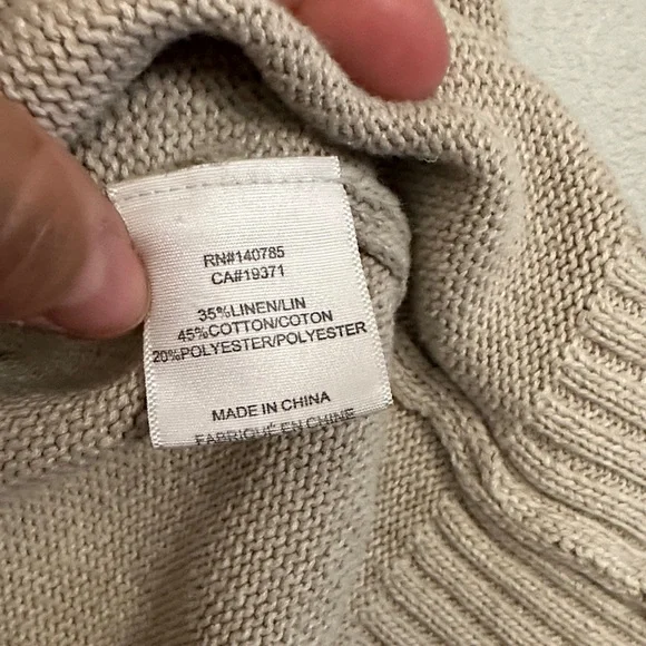 Brochu Walker women oatmeal crewneck knit pullover sweater with front left slit